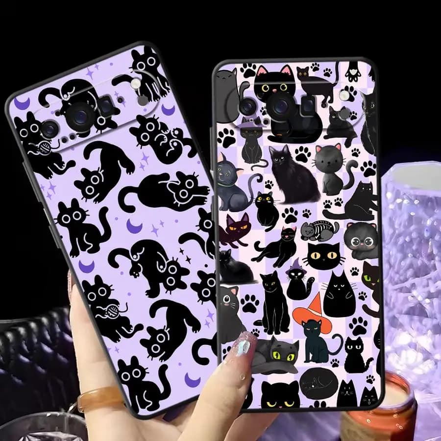 Custodia per Google Pixel 10A 10 9 Pro XL 9a 8a 6 7 8 Pro 7a 6a Funda Phone Cover Black Cats