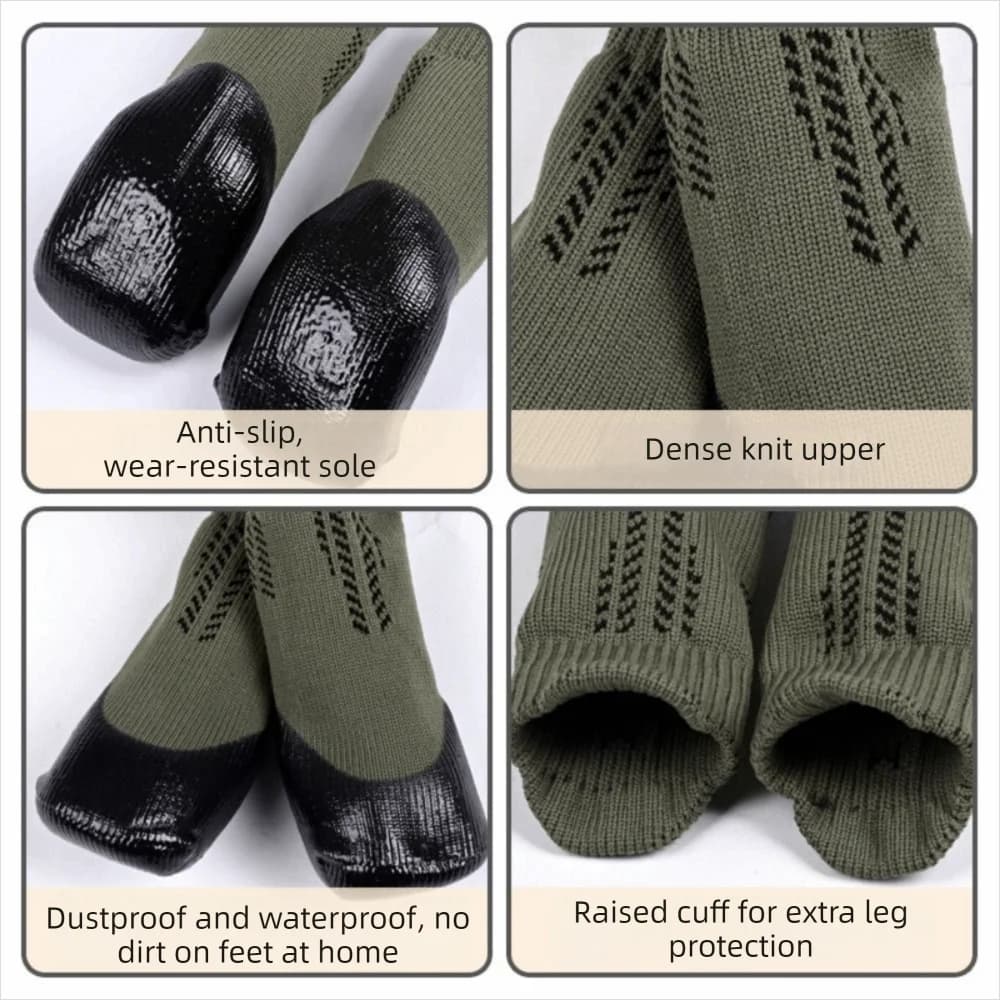 4PCS Breathable Waterproof Dog Socks Shoes Dirt-Resistant Wear Resistant Dog Paw Protector Adjustable Pet Shoes Covers Outdoor