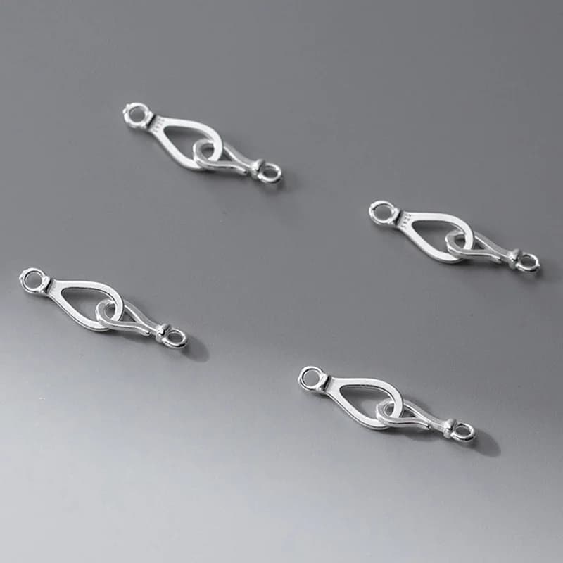 1pc 925 Sterling Silver Moda Manette Connettore S Fibbia Ganci 24x6mm Chiusura Gioielli Collegamento Collana FAI DA TE Bracciali Artigianato