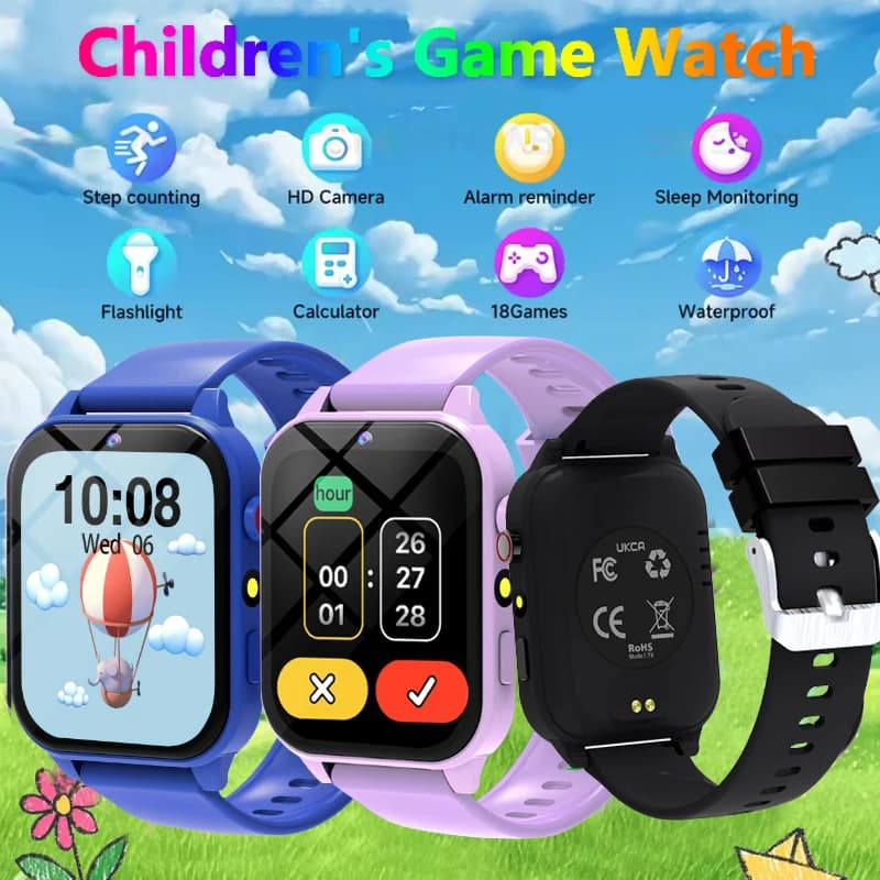 Gioco per bambini Smart Watch Torcia elettrica Telecamera HD impermeabile Tracker del sonno Allarme Musica Orologio sportivo per ragazzi Ragazze Regalo di compleanno
