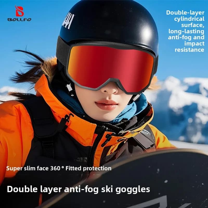 OTG Ski Goggles Wide Vision Anti-Fog UV Protection Snowboard Snow Goggles for Men Women Adults Winter Outdoor Sports Eyewear