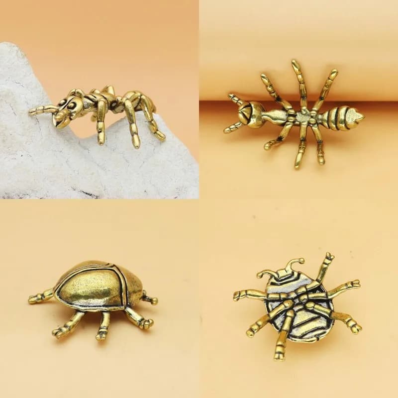 Creativo formica scorpione artigianato ottone massiccio insetti scarabeche figurine collezione desktop piccolo ornamento decorazione della casa