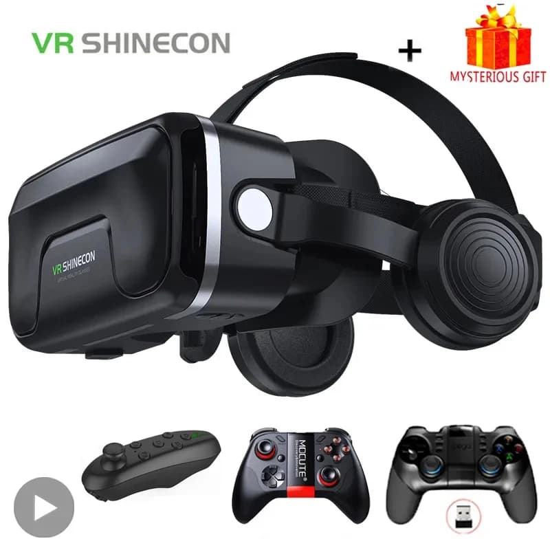 Shinecon Viar 3D Virtual Reality Glasses VR Headphone Devices Helmet lenses Smart glasses for smartphones Mobile phone game