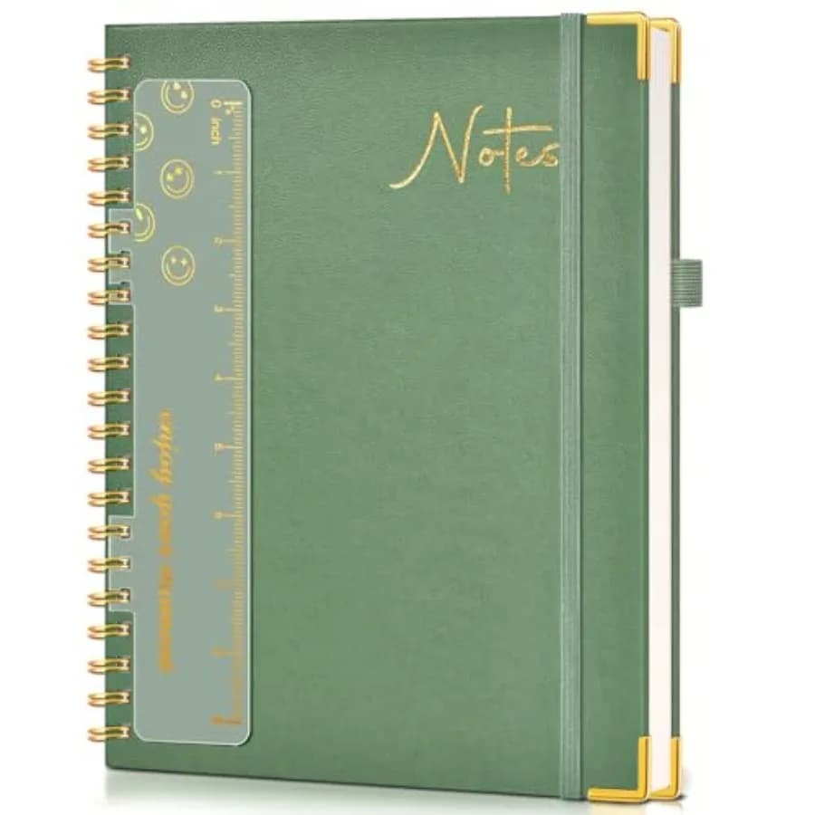 Hardcover Spiral Notebook Journal 8.5" x ", A4 Large Leather Notebooks for Women Men, Lined College Ruled Notebook, 50 Sheets/0