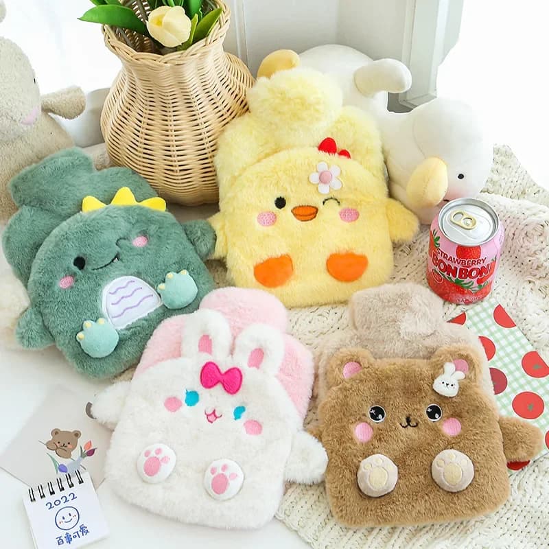 New Cartoon Rabbit Warm Bag PVC borsa per acqua calda spessa Cute Plush Belly Warm Water Warm Hand Treasure Hot Water bottle