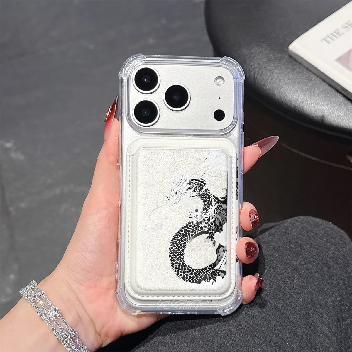 Mystic Dragon Phone Case For iPhone 17 16 15 14 13 Pro Max Plus Wallet Pocket Transparent Soft TPU for Magnetic Phone Case