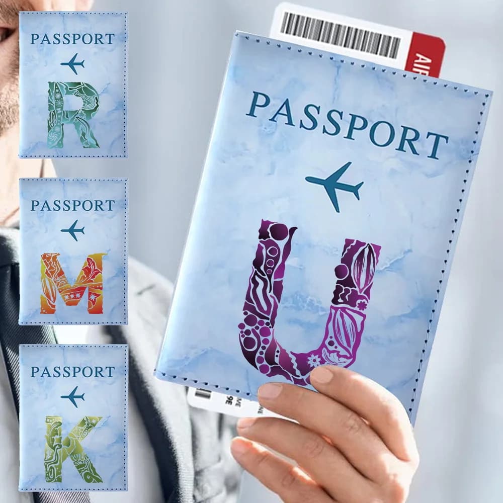 1 pz custodia a portafoglio in pelle PU Design classico accessori da viaggio donna uomo affari passaporto copertine titolare incidere modello di immagine