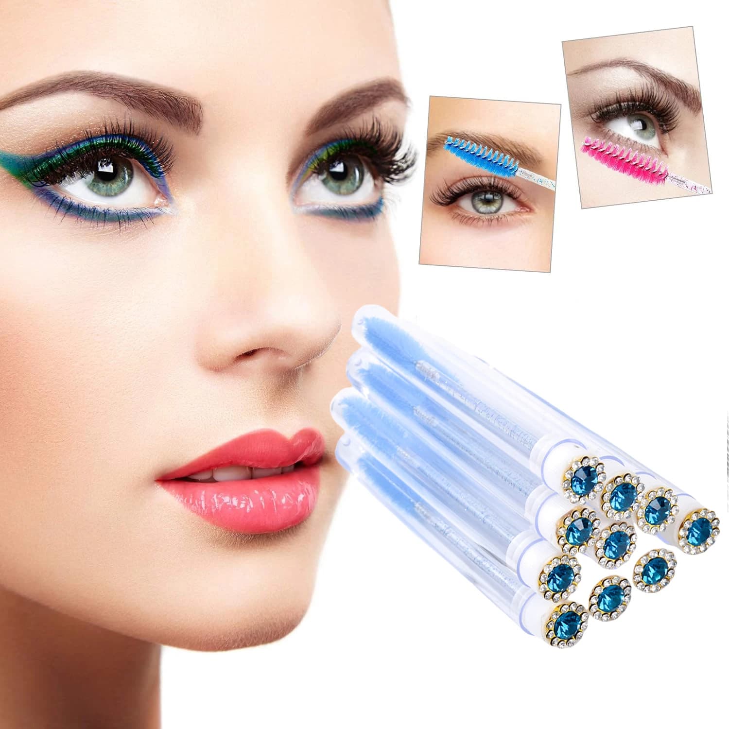 10 pcs brush tubes for eyelashes with berries for eyelashes crystal comb spools container applicators for eyelashes tools for makeup