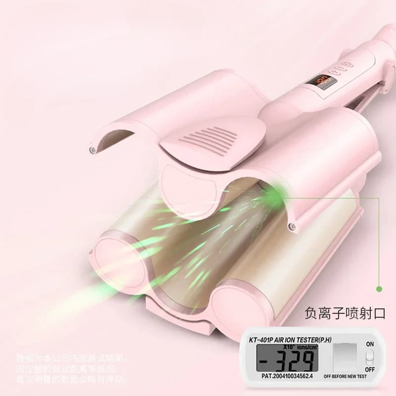 Automatic 3 barrels LED Display Styler Tools Ceramic Big Wave Deep Corrugated Big Wave Coats Iron Egg Rolls