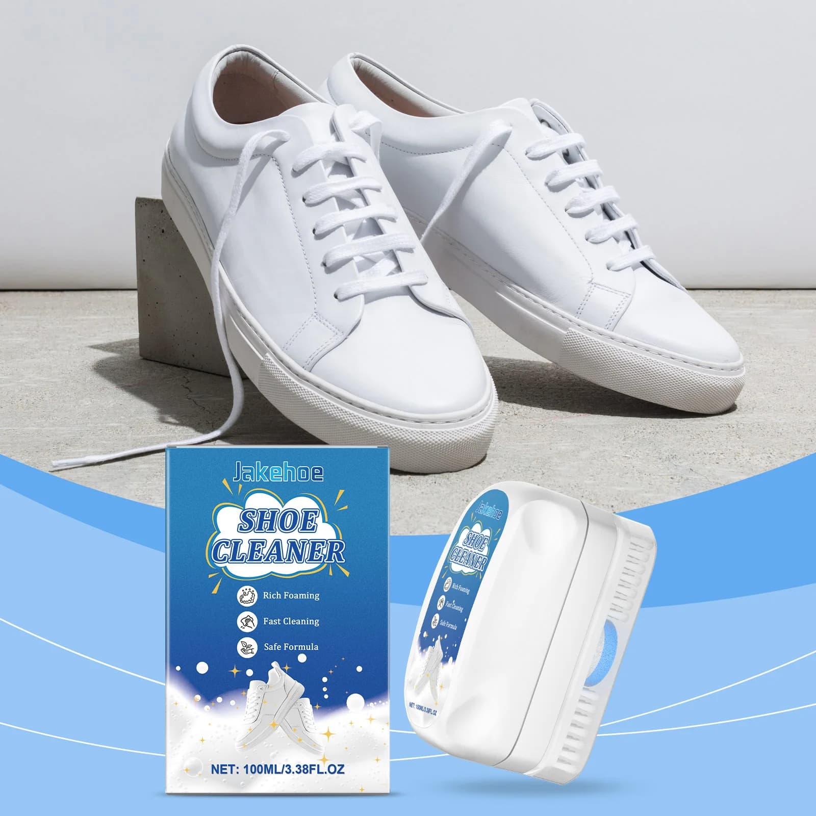 Detergente per scarpe sportive, scarpe bianche, pulizia in schiuma, rimozione rapida delle macchie, nessun danno alla superficie della scarpa, viene fornito con una testina