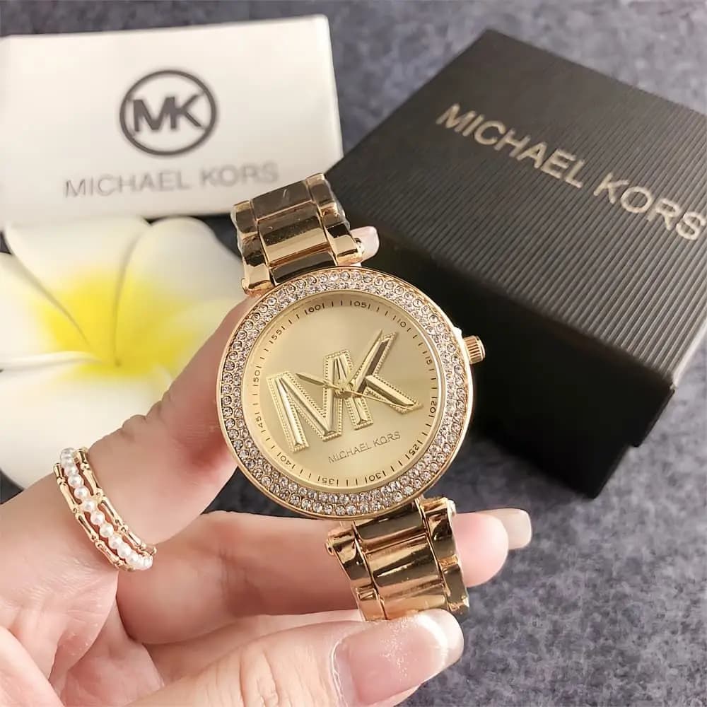 Michael Kors Luxury Design Ladies Quartz Watch Fashion Casual Wristwatch Alloy Business Watch Gift for Girlfriend