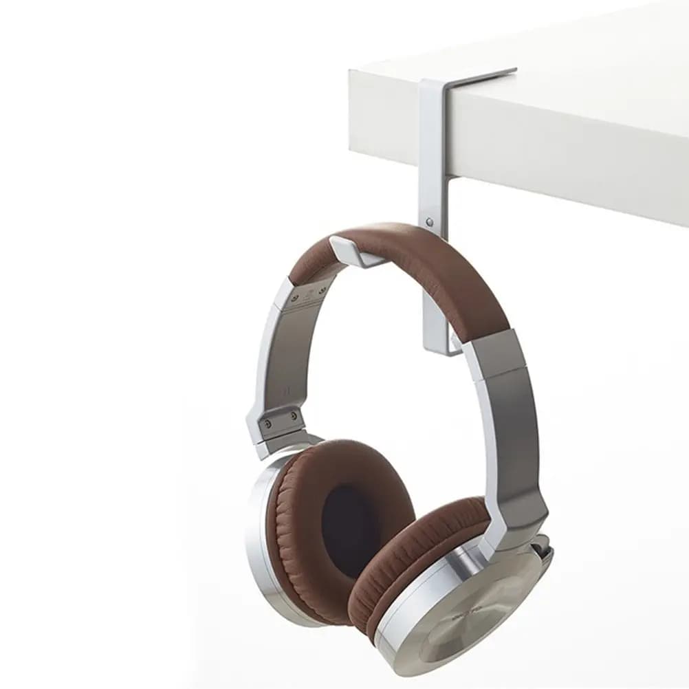 Support for Iron Headphones Battuto 13x16cm, Universal Metal Hook for Gaming Headphones, Desk Retractable Clothes rack, Adjustable Clip