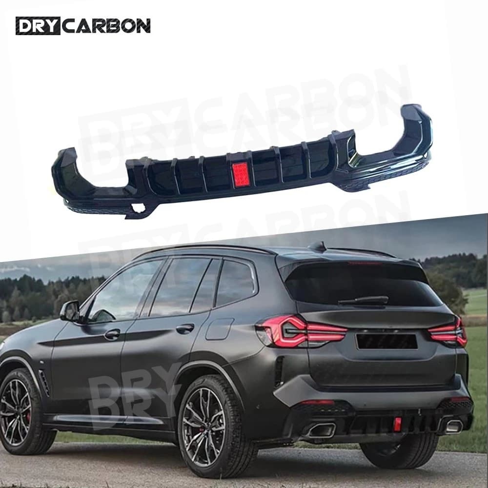 Diffusore Posteriore Nero Lucido, Spoiler e Splitter per Paraurti Posteriore BMW X3 G01 G08 M Sport 2022+