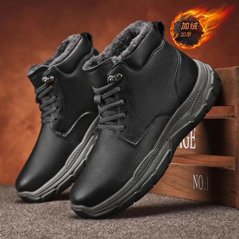 Stivali da neve alti da esterno da uomo Moda Sport casual Scarpe in cotone felpato spesso Stivali da trekking con piattaforma antiscivolo resistenti all'usura
