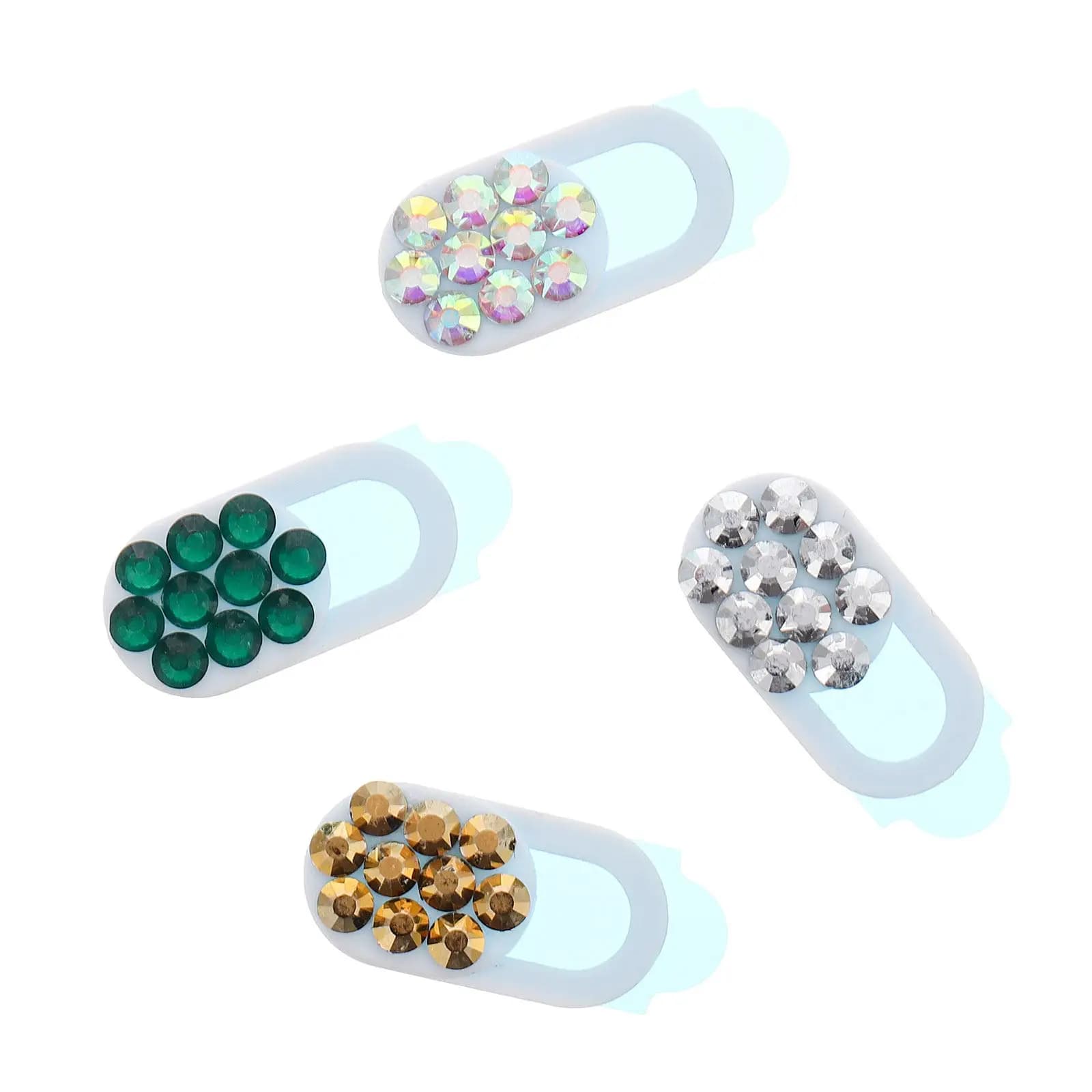 4Pcs Rhinestone Webcam Cover Privacy Cover for Laptop Tablet Anti-Hacking Slide Lightweight Chic
