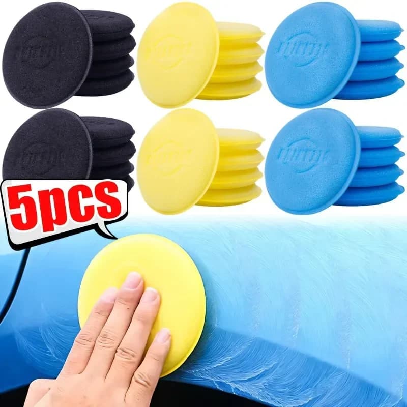 5/1 pz rotondo Auto ceretta polacco cera schiuma spugna applicatore ad alta densità tampone pulizia spugna Auto dettaglio lavaggio strumento di pulizia Auto