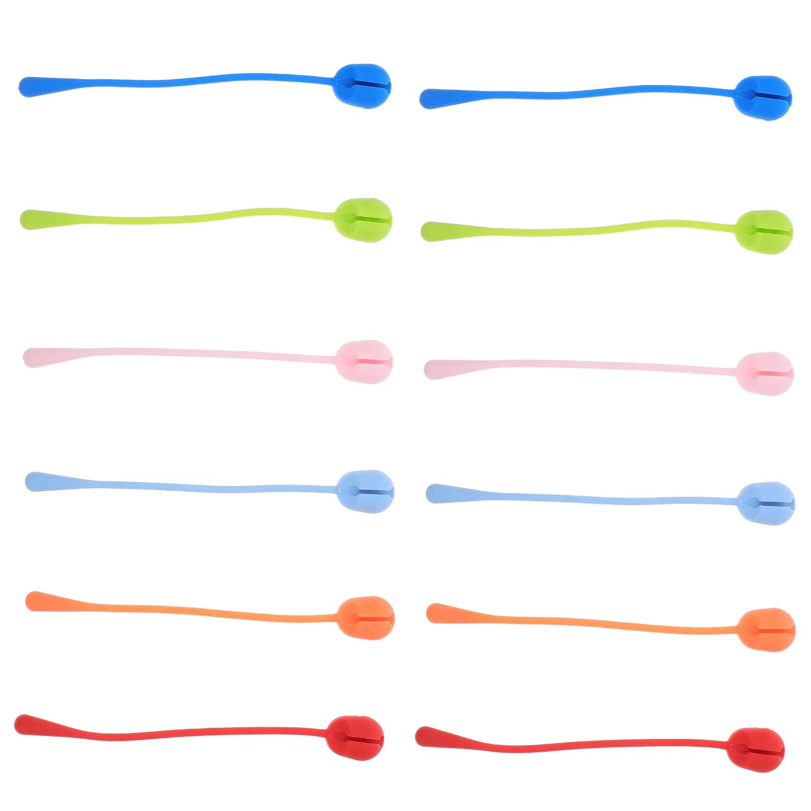 16 Pezzi Fascette in Silicone Riutilizzabili per Cavi, Organizzatori per Cavi di Ricarica, Auricolari, Cavi Dati, per Scrivania, Ufficio, Garage