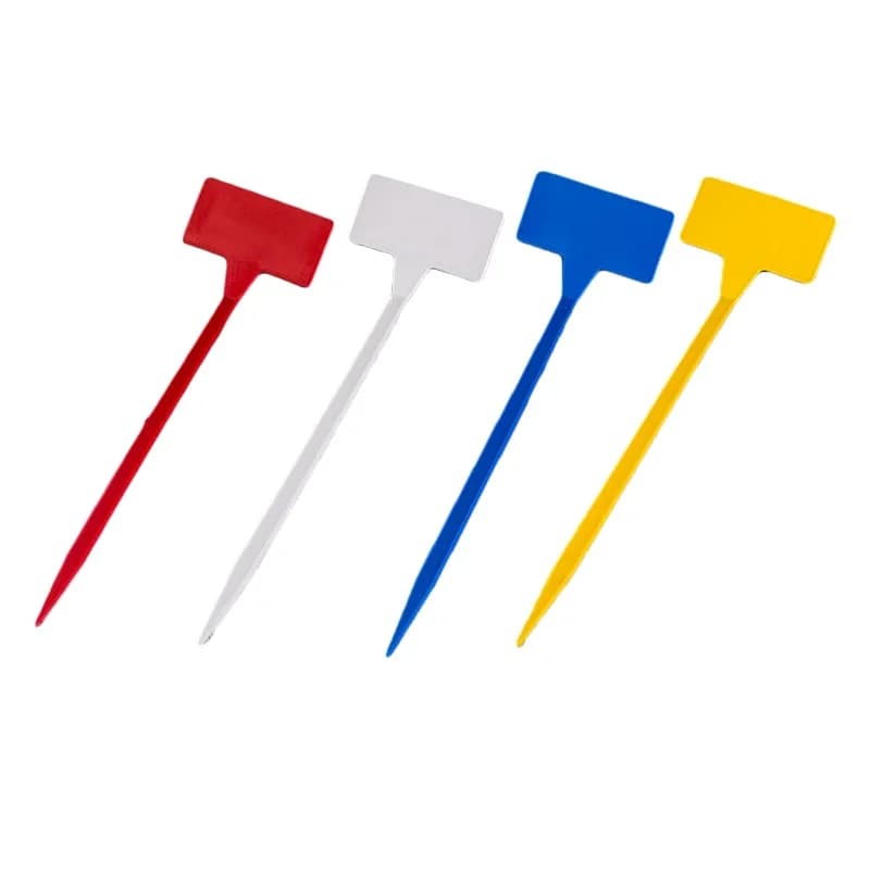Etichette per piante domestiche Marcatori Palo di plastica per vivaio Strumenti di tipo T Etichette per piante da giardino da giardino fai da te rovesciato Nuovo 10 pezzi / set