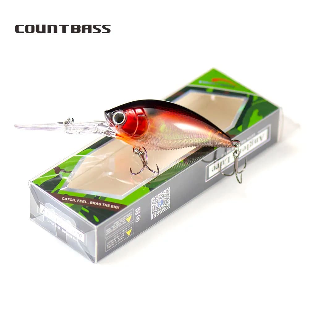 COUNTBASS 3D Esche a manovella profonde Esche da pesca 70mm 21g Galleggiante, Profondità immersione 3,5-4,5 m Esche rigide Leurre per pescatori oscillanti