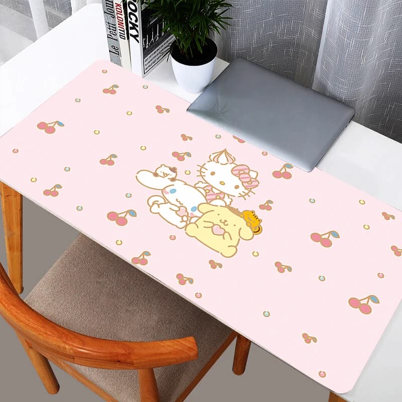 Tappetino per mouse Hello Kitty in gomma, grande, per giocatori, xxl, tappetino da scrivania resistente, accessori per tastiera del computer, tappetino per mouse
