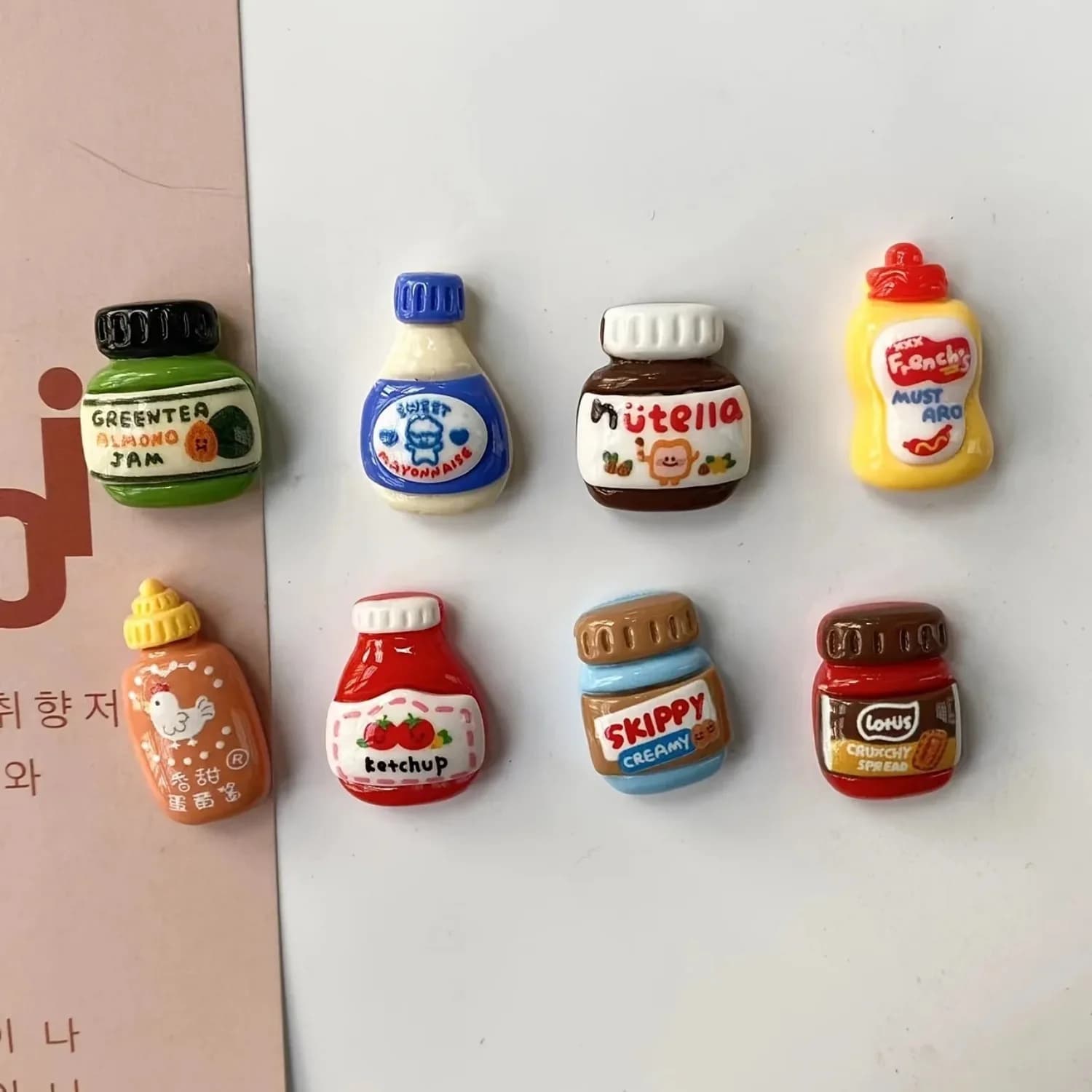 Set of 8 Refrigerator Magnets, Kawaii Decorative Magnets in Food Shape, Custom Magnets for Refrigerator and Cabinets