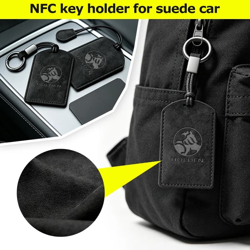 Suede Leather Car NFC Card Key Cover Fob Case Protector Holder Shell Auto Keychain For Holden Astra Commodore Cruze Trailblazer
