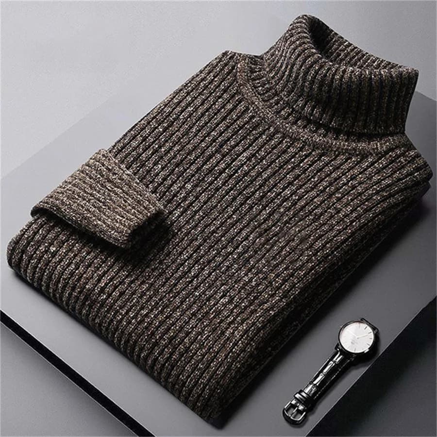 2026 nuovi uomini spessi maglione caldo inverno lavorato a maglia dolcevita pullover maschile collo alto solido slim fit maglioni morbidi per uomo top