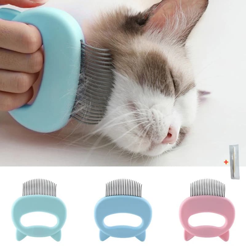 Cat grooming comb+1 cleaning stick, gentle massage hair removal brush, used for cat care and hair removal, cat brush