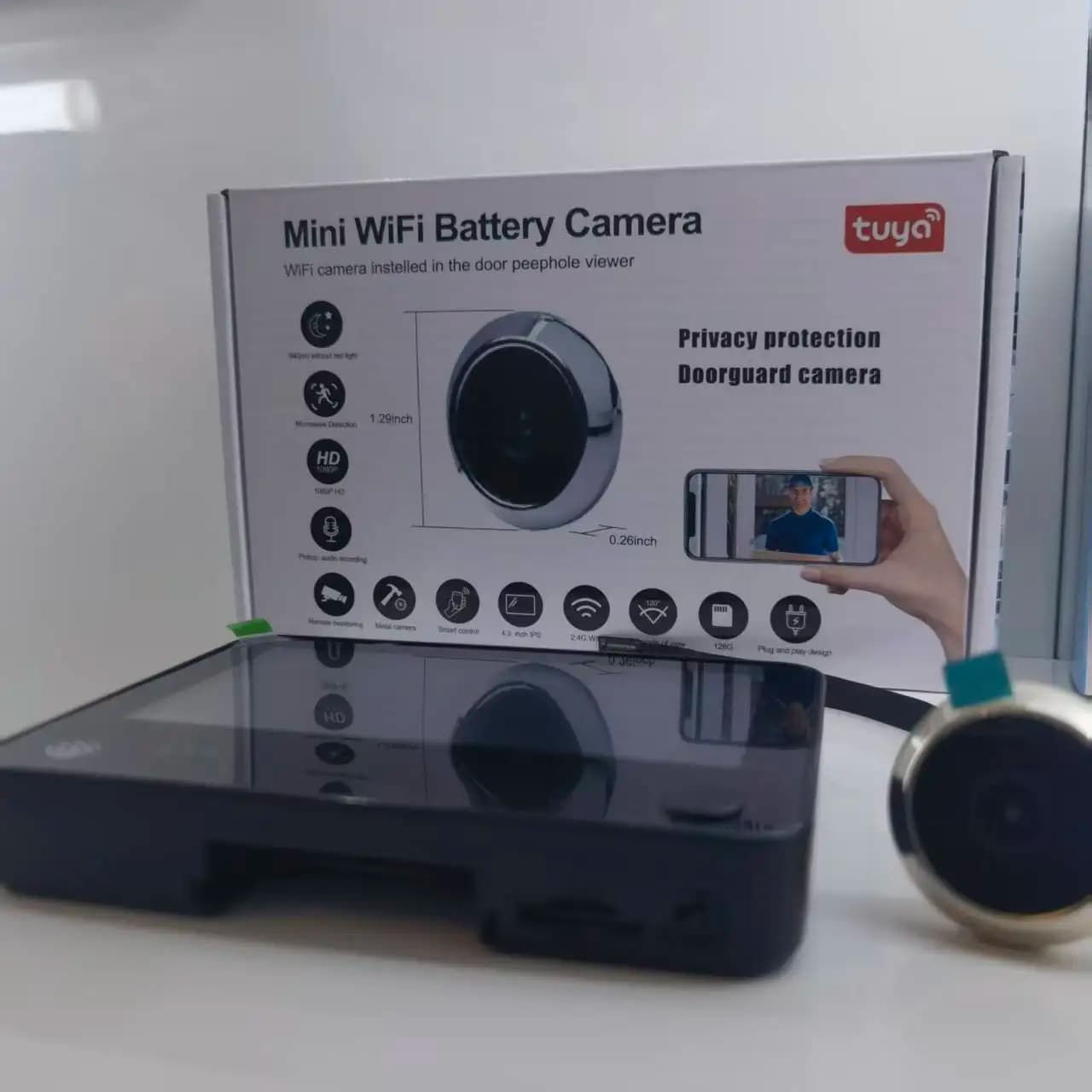 Spioncino Digitale Danmini 4.3 con Campanello, Videocitofono di Sicurezza per Esterni, Telecamera Wireless HD per Spioncino