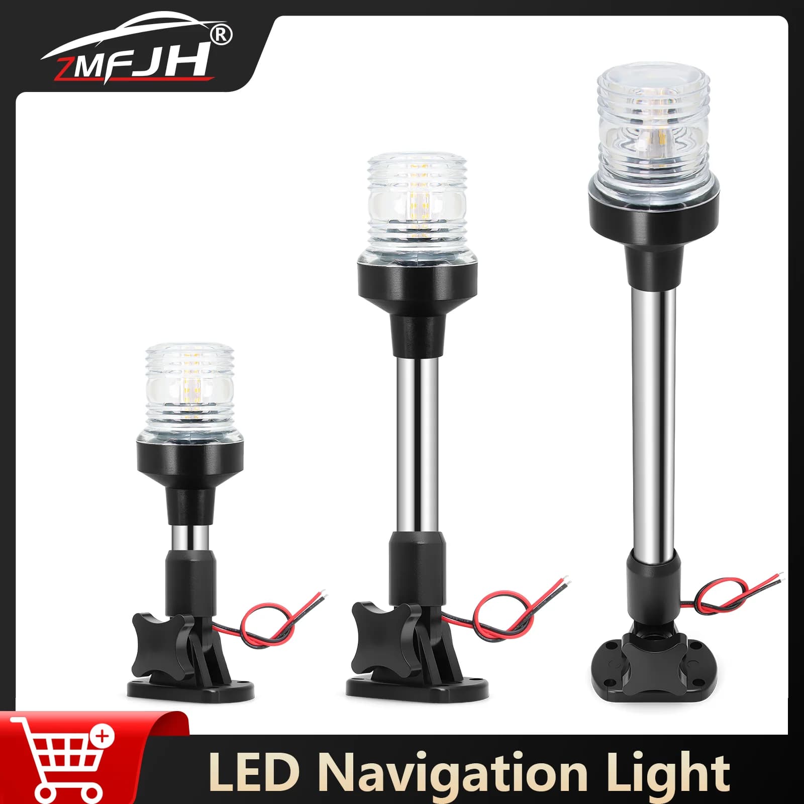 6/9/12 pollici LED pieghevole luce di navigazione barca marina luce di ancoraggio lampada da vela 12V 24V LED luce barca yacht accessori