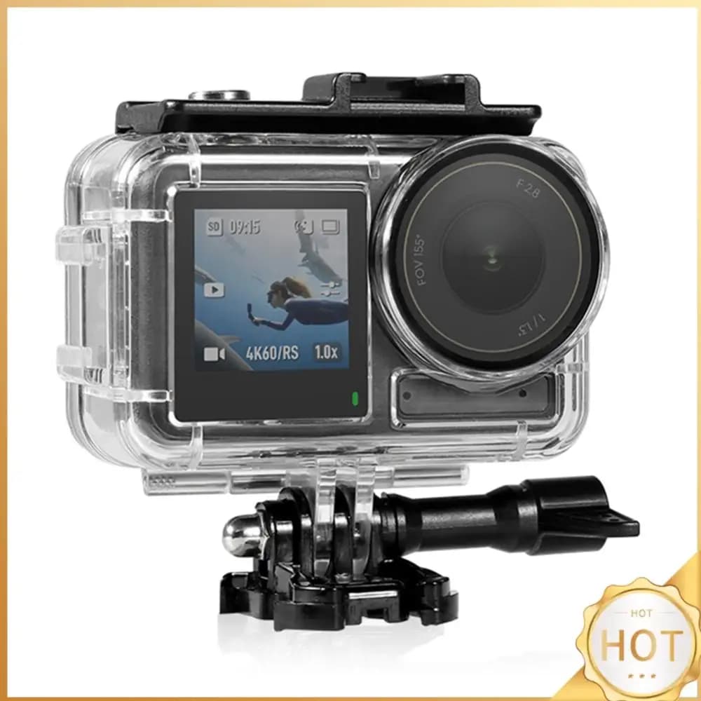 Custodia Impermeabile Subacquea 60M con Copertura Anti-Appannamento per Fotocamera Sportiva DJI Osmo Action 5 Pro/4/3