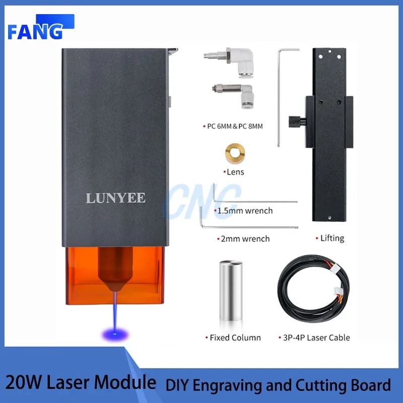 20 W optical power laser module 4 diode laser head with metal cut air service for home CNC laser engraving machine