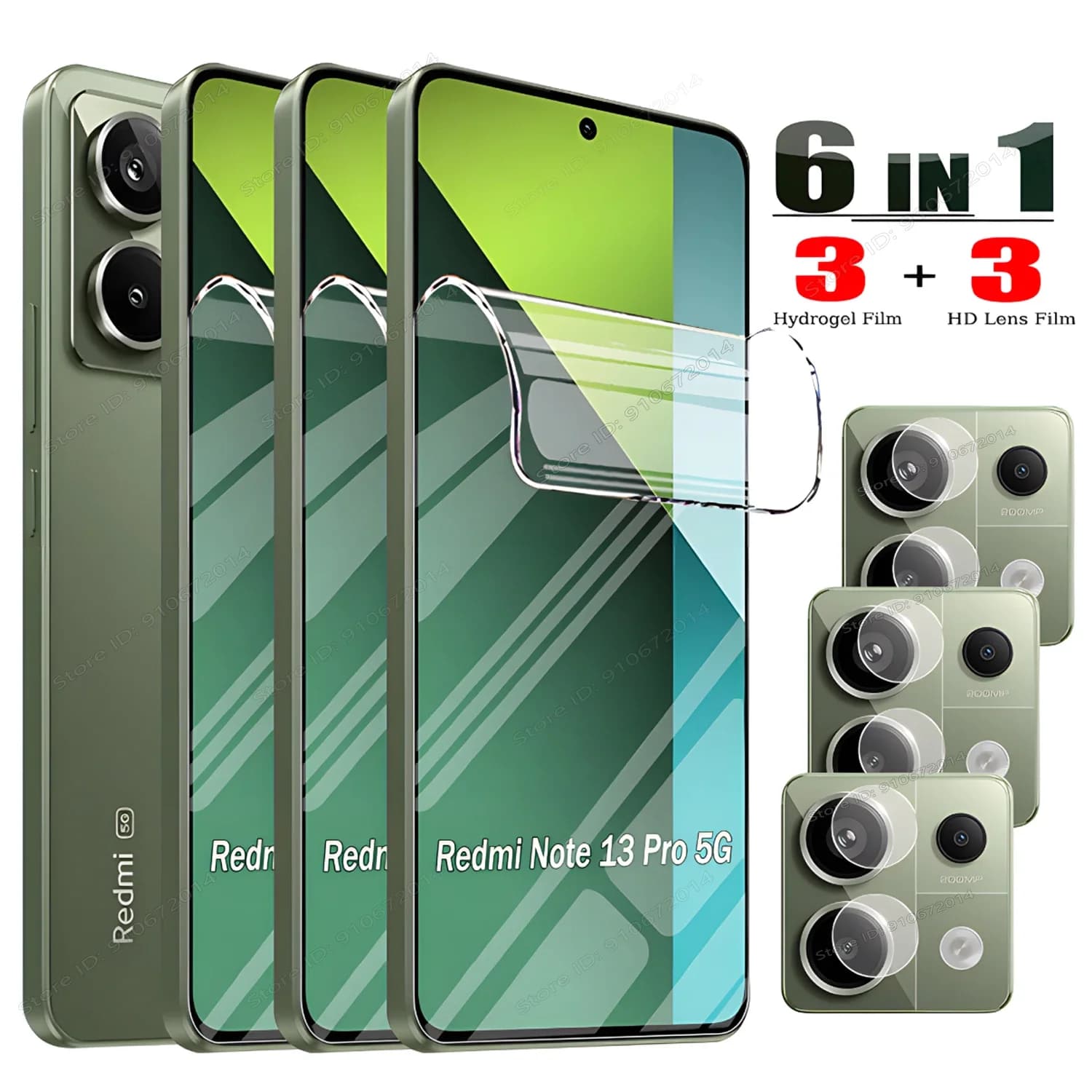 6IN1 Pellicola Idrogel Per Xiaomi Redmi Nota 13 14 12 11 Pro Plus 5G Protezione Lente Dello Schermo Morbido Redmi Nota 14 12S 11S 10S 8 9 10 Pro