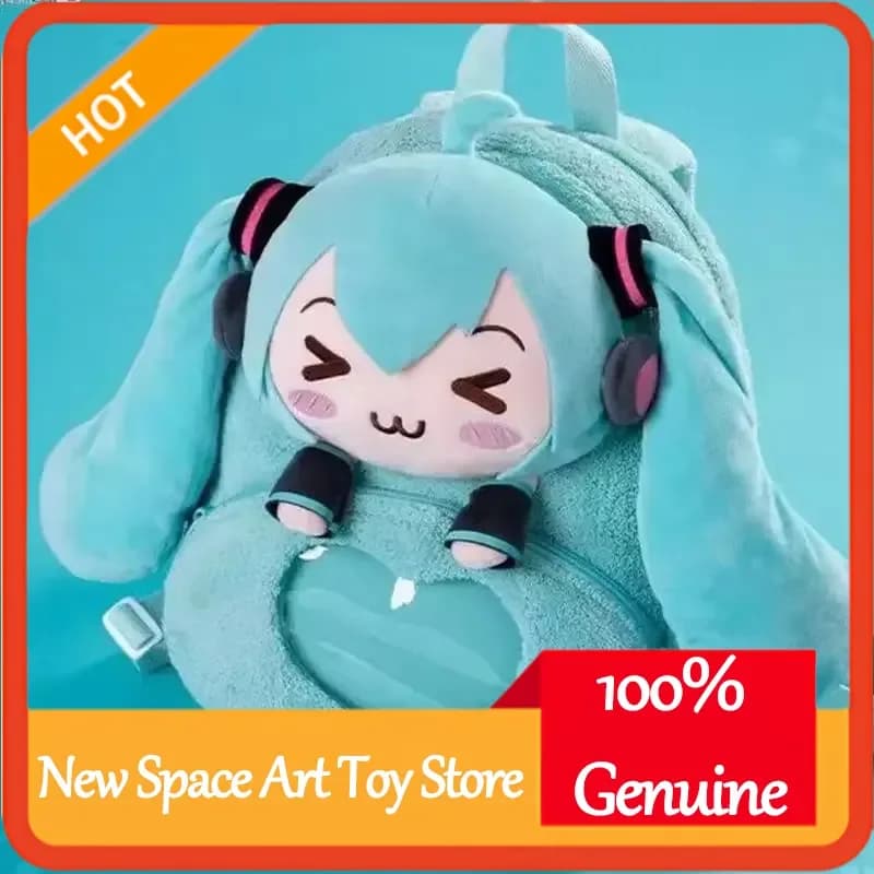Hatsune Miku Sweet Cute Anime Embroidery Soft Plush Backpack Large Capacity Storage Fashion School Bag Travel Daypack Gift Fans