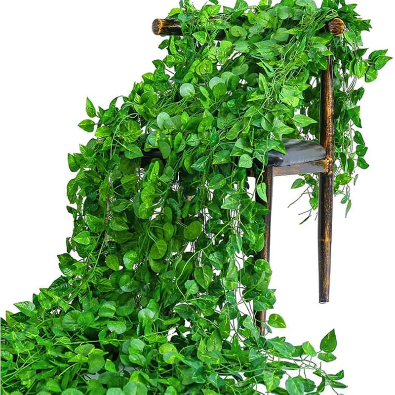 6/12Pcs 2.4M Artificial Ivy Vine Plants Leaf Garland Decor Wall Hanging Silk Leaves Vines Creeper for Home Garden Wedding Decor