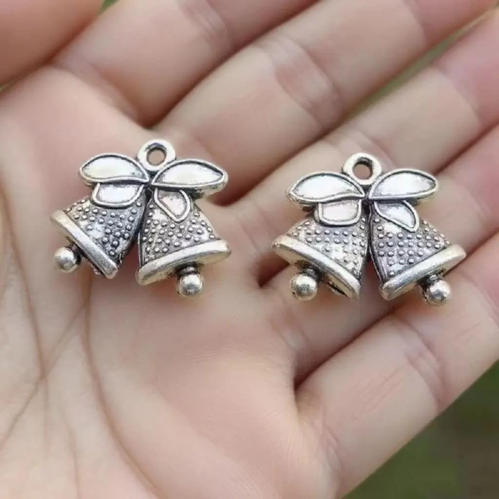 10Pcs/Lot11x17mm Bell Charm Antique Silver Color Pendants DIY Crafts Making Findings Handmade Tibetan Jewelry