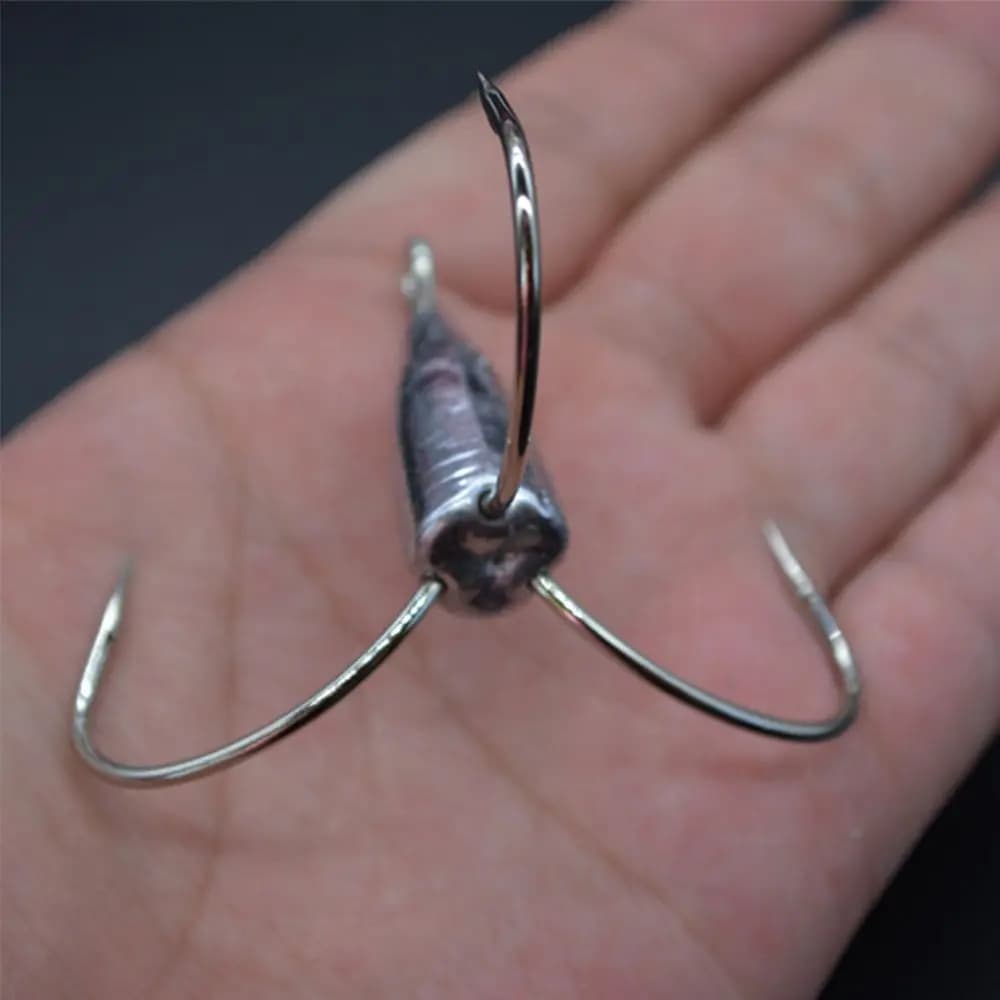 Ami da pesca con ancoraggio triplo Attrezzatura da pesca Amo triplo da pesca in acciaio al carbonio 30-70g Amo Attrezzatura da pesca Strumenti