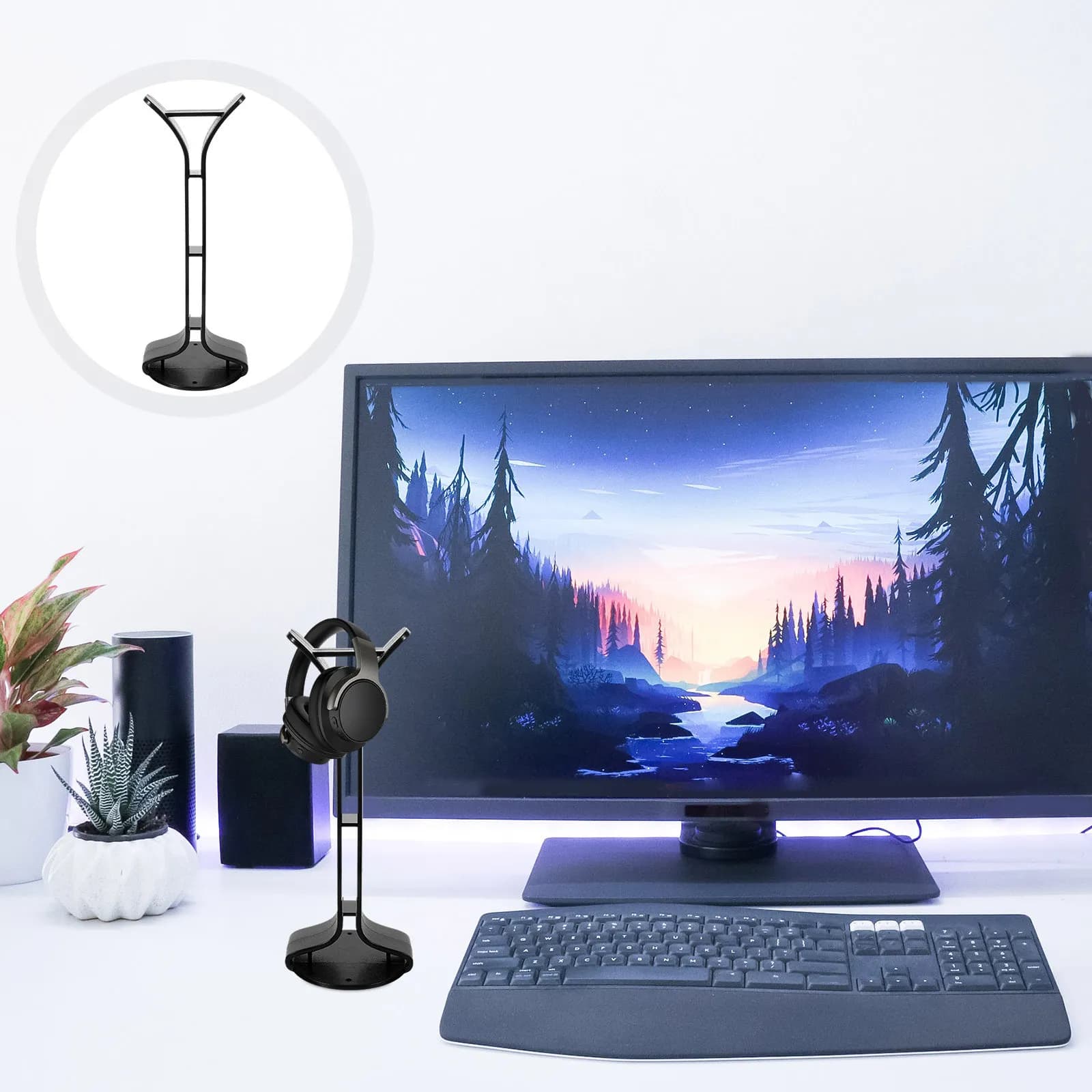Supporto per Cuffie Resistente in Silicone e ABS per Scrivania, Uso su Tavolo, per Gaming, Ufficio, Studio, Camera da Letto, Espositore per Cuffie