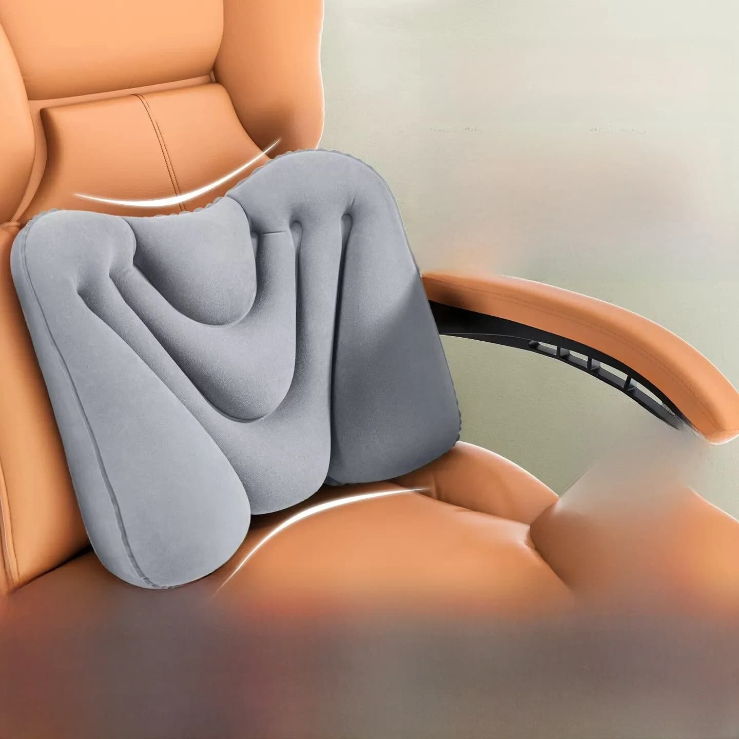 Inflatable Airplane Cushion Portable Travel Lumbar Pillow Long Distance Self-Driving Flight Hard Economy Class Slee...