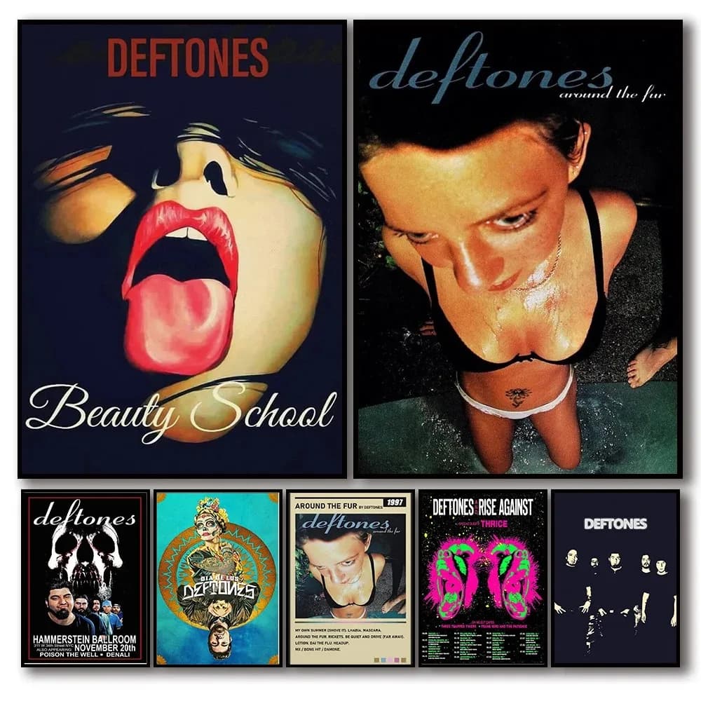 Pop Rock Band Deftones Poster Album musicale intorno al Poster di pelliccia estetica per Wall Art murale Room Decor Retro Home Decoration