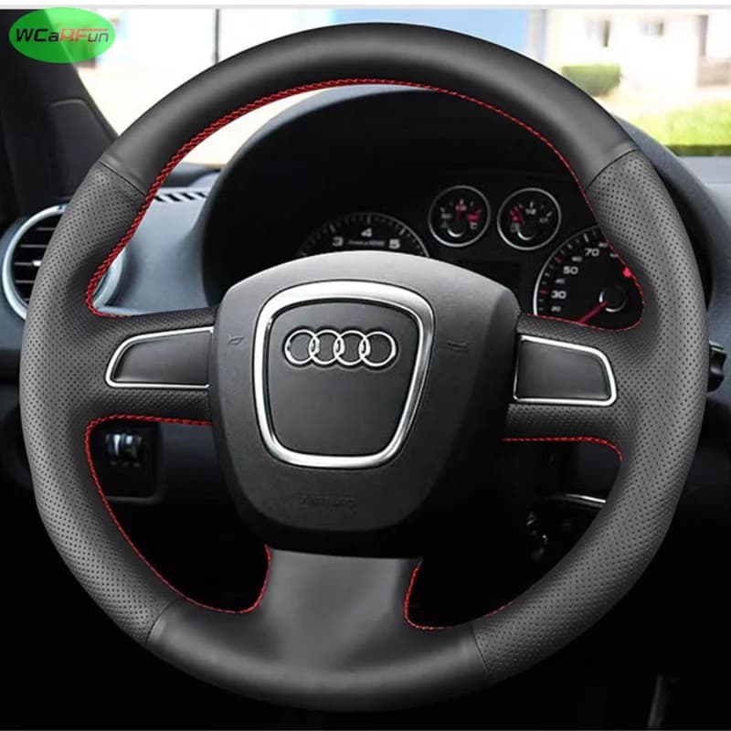Accessori per auto Coprivolante per auto in morbida pelle Coprivolante per Audi A3 A4 A8 Q7 RS S4 S5 S6 S8
