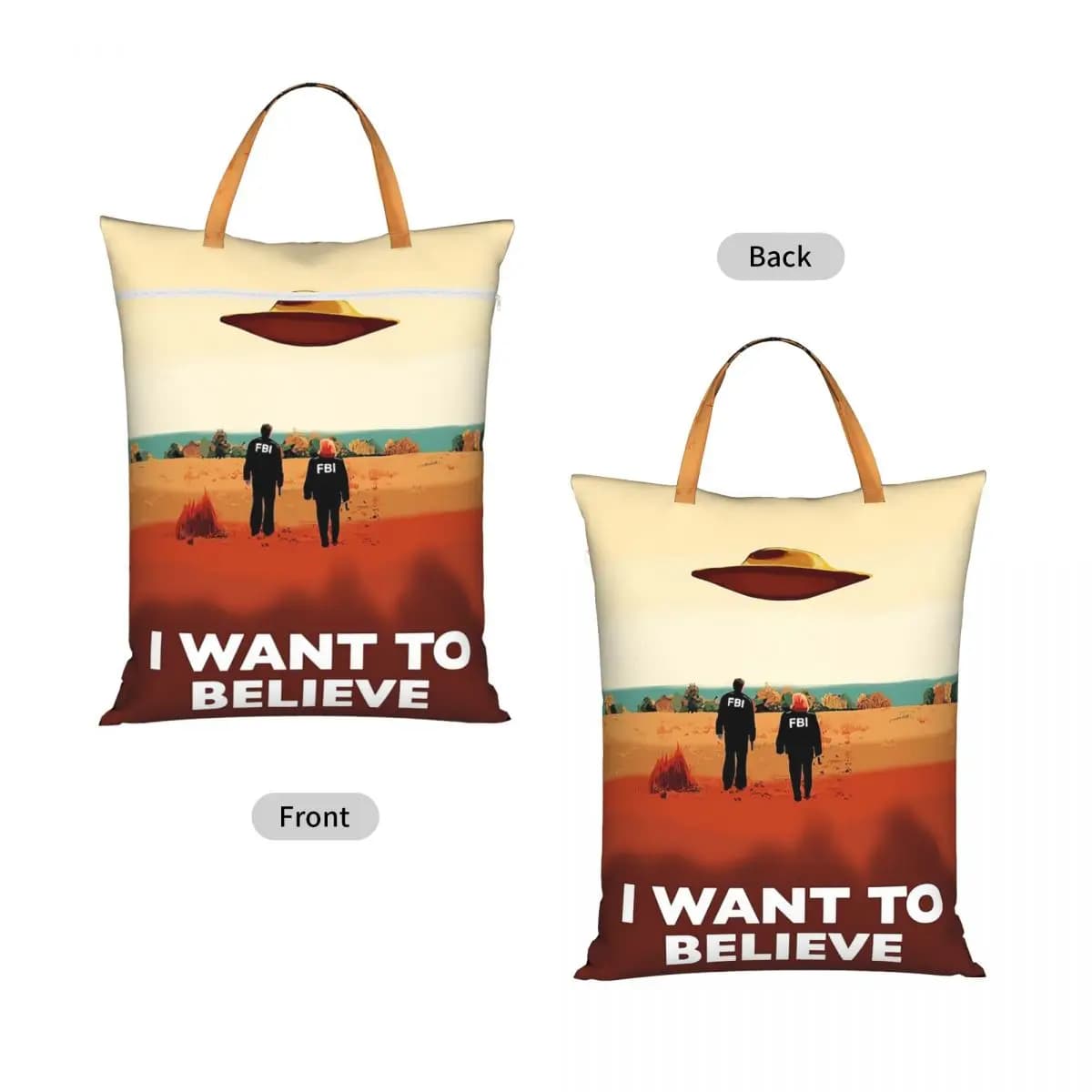 The X Files I Want To Believe FBI P Travel Laundry Bag Waterproof Reusable Dirty Clothes Pouch Gym Yoga Vacation Washing Basket