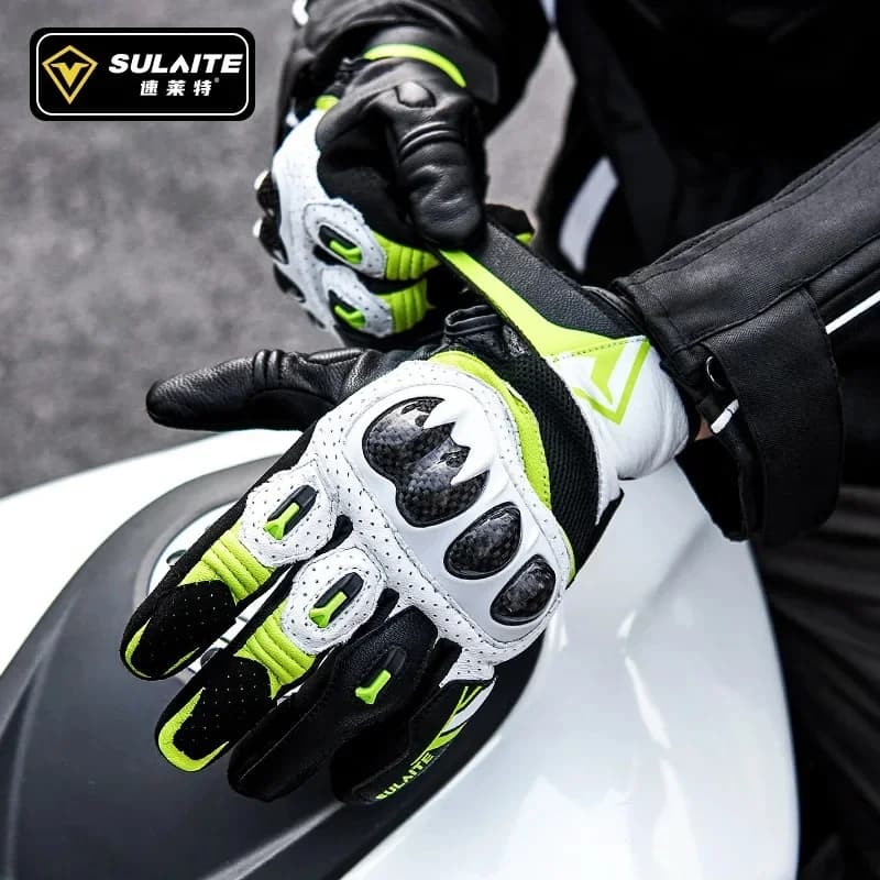 SULAITE Motorcycle Gloves G7 3K Carbon Fiber Anti Fall Full Or Half Finger Touchscreen TPU Hard Shell Shockproof Sponge Items