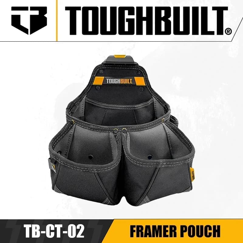 TB-CT-02 TOUGHBUILT Framer Pouch Dual-pocket Multifunctional Tool Belt Pouch + Hanging Hammer for Carpenters/molders
