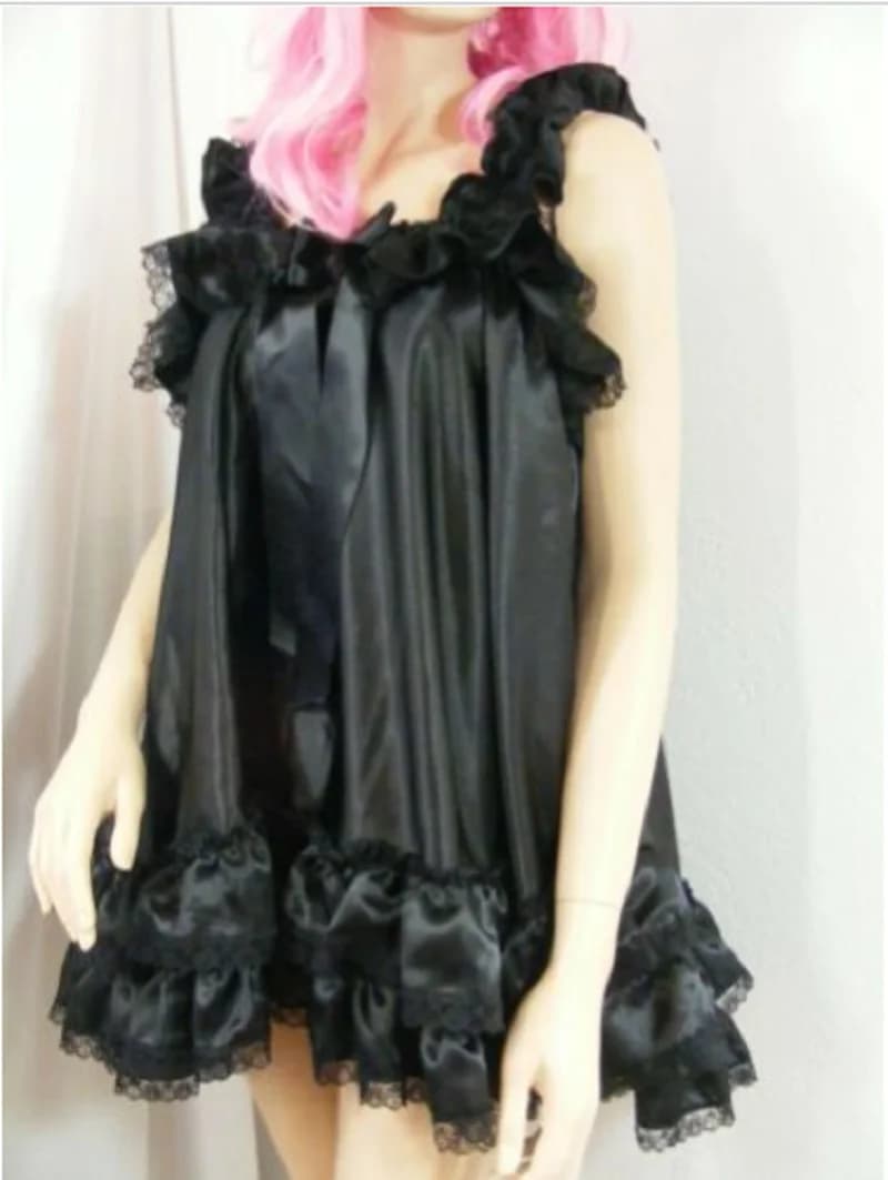La bambola di raso di vendita calda del vestito da bambino adulto Sissy ignora il vestito da pigiama Lolita su ordinazione