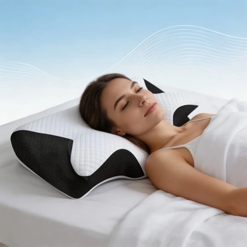 Cuscino cervicale ergonomico da 1 pezzo | Cuscino per Collo e Testa per Chi Dorme su un Fianco o sullo Stomaco | Fodera per cuscino traspirante, articoli per la biancheria da letto, cuscino per il corpo