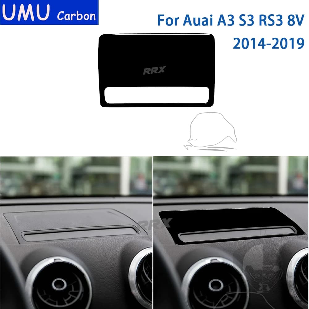 Compatibile con Audi A3 S3 RS3 8V 2014—2019 Accessori Interni auto Pannello di navigazione Adesivo Trim Plastica nera