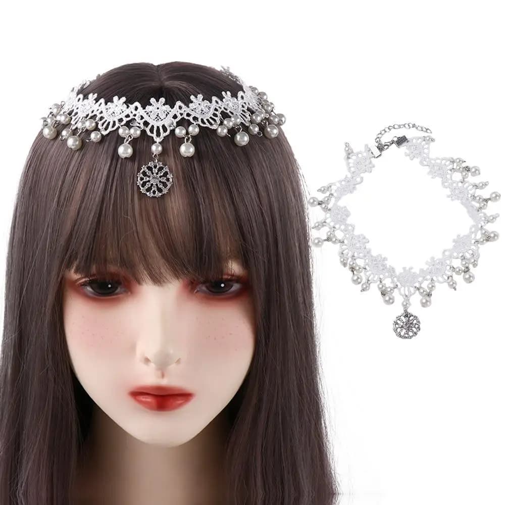 Gift Elegant Princess Sweet Pearl Pendant Children's Headdress Forehead Headchain Dress Accessories Hairpin