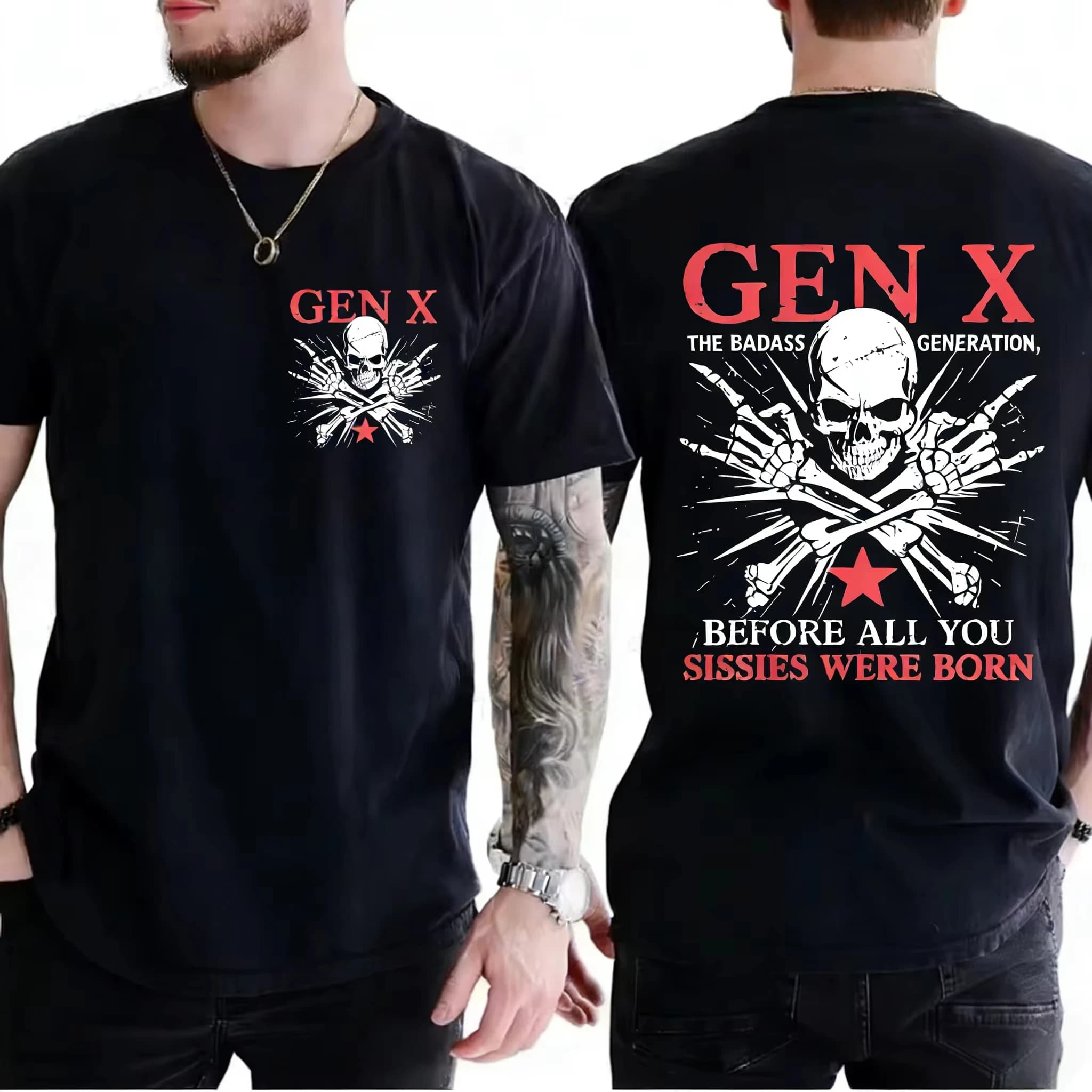 Maglietta Retro X Generation Before All You Sissie, Maglietta The Badass Generation X, Maglietta Grafica a Maniche Corte Unisex Uomo Estate 2026