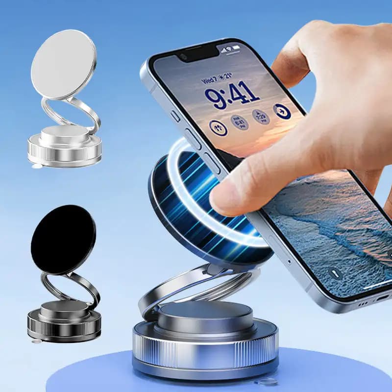 Porta telefono magnetico con ventosa 360 ° Staffa di navigazione per auto girevole e pieghevole, supporto per aspirazione forte per telefono